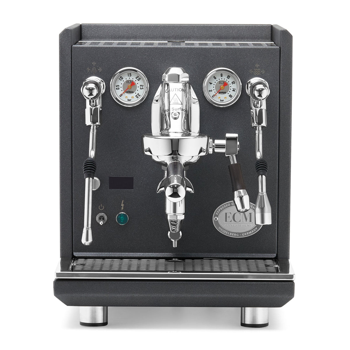 ECM Synchronika II Anthracite Espresso Machine – Anthracite / Blackened Oak / No Flow Control