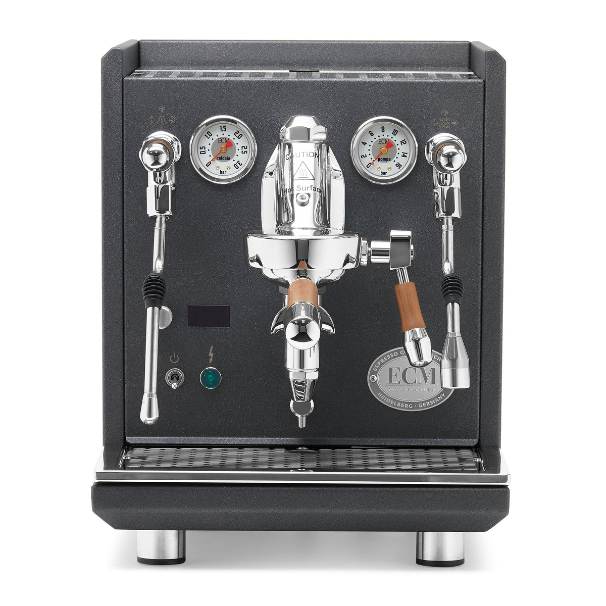 ECM Synchronika II Anthracite Espresso Machine – Anthracite / Walnut / No Flow Control