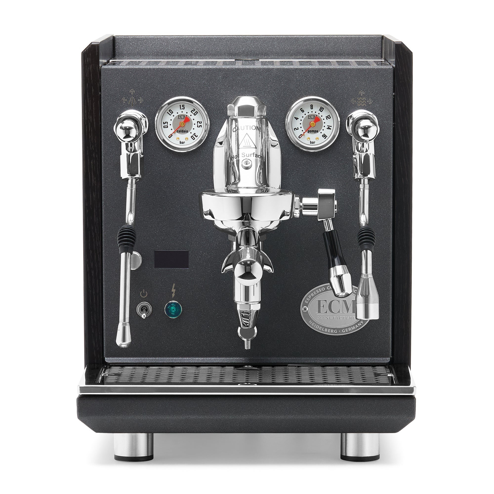 ECM Synchronika II Anthracite Espresso Machine – Blackened Oak / No Accents / No Flow Control