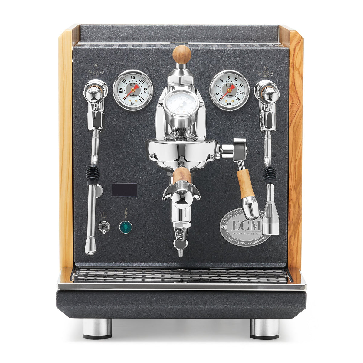 ECM Synchronika II Anthracite Espresso Machine – Olive Wood / Olive Wood / Flow Control