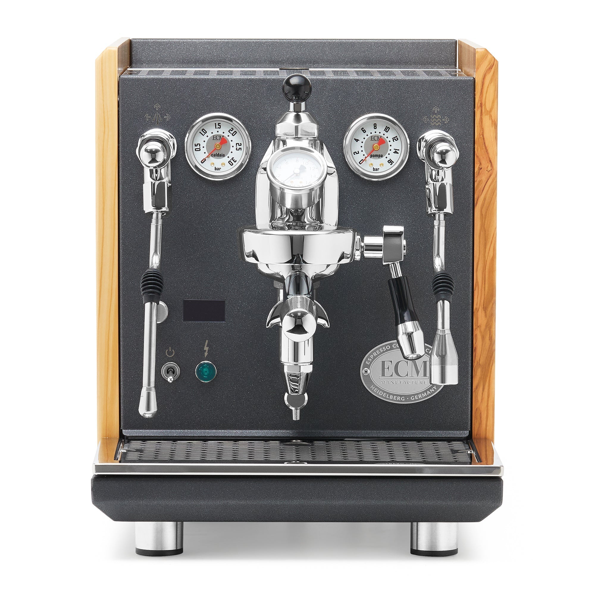 ECM Synchronika II Anthracite Espresso Machine – Olive Wood / No Accents / Flow Control