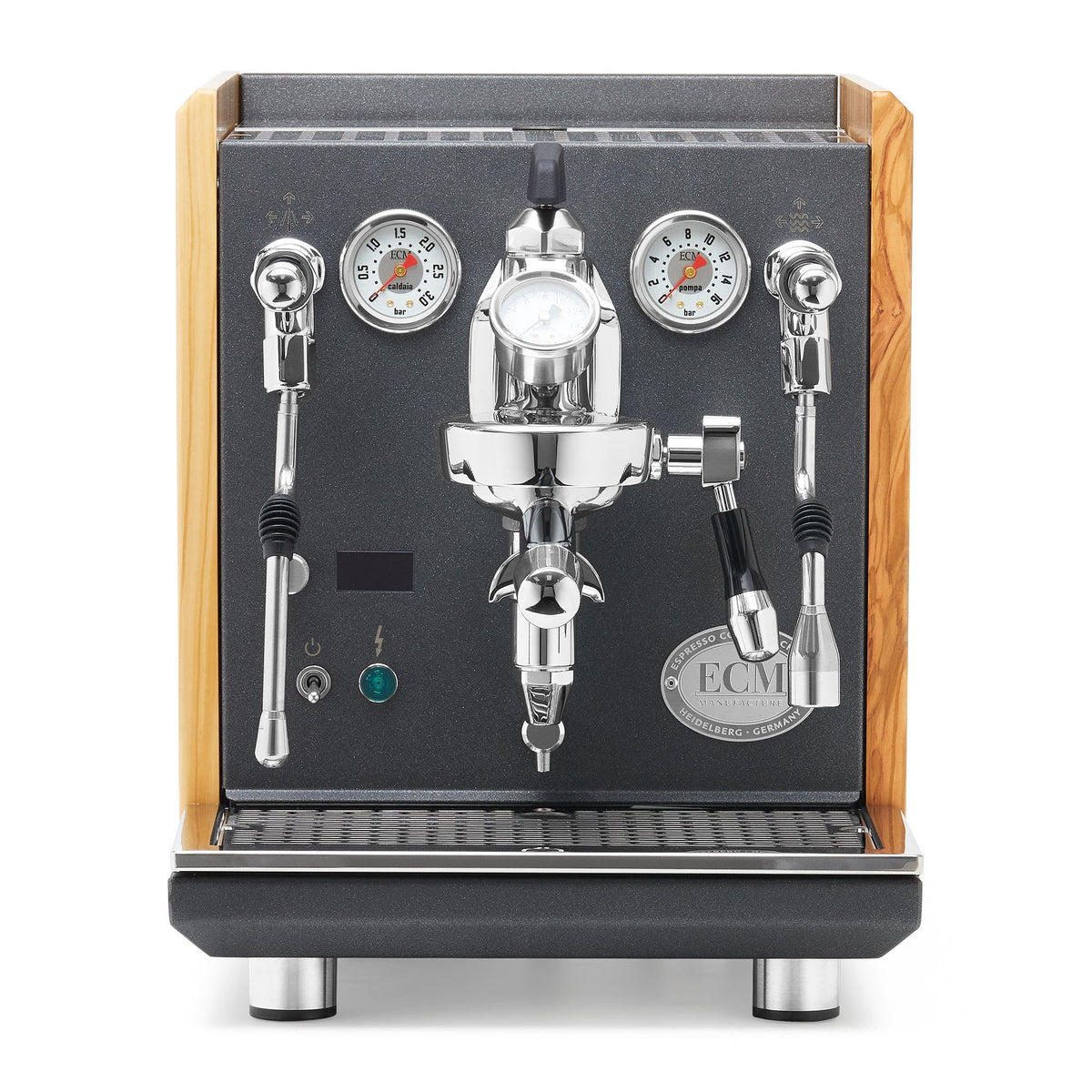 ECM Synchronika II Anthracite Espresso Machine – Olive Wood / No Accents / Flow Paddle