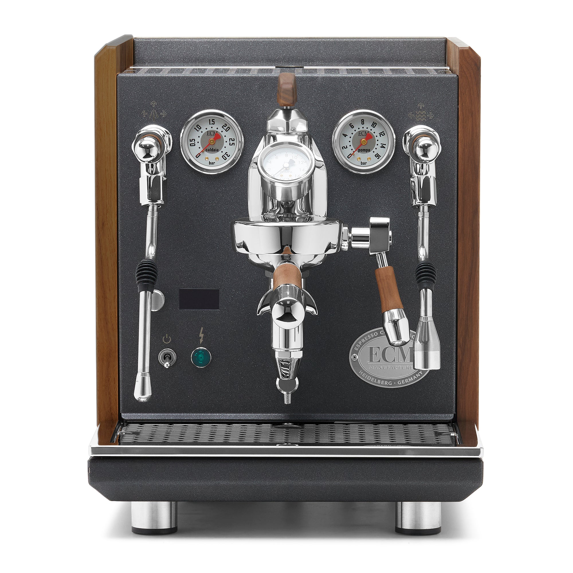 ECM Synchronika II Anthracite Espresso Machine – Walnut / Walnut / Flow Paddle