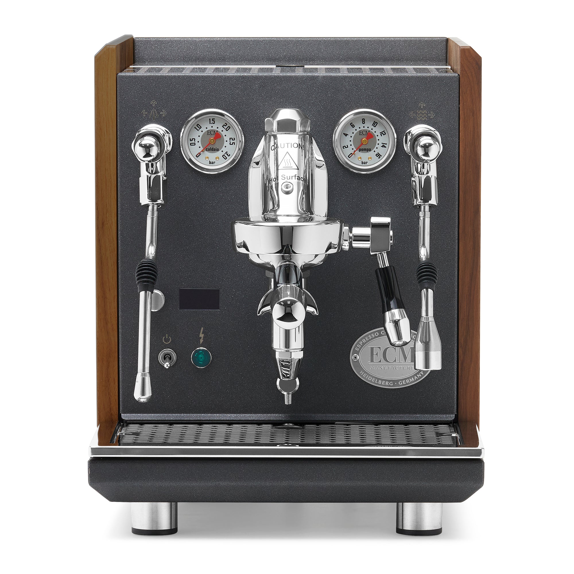 ECM Synchronika II Anthracite Espresso Machine – Walnut / No Accents / No Flow Control