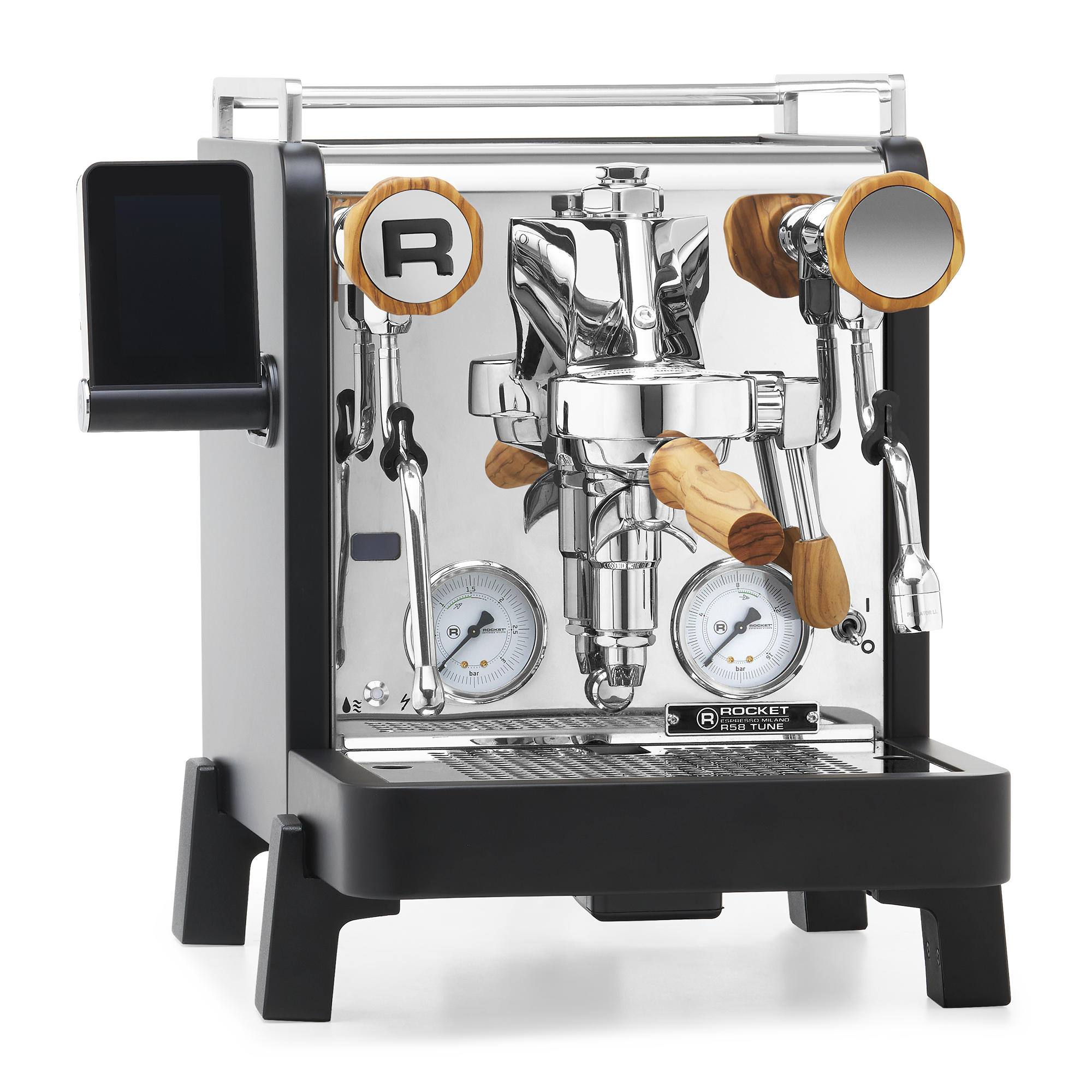 Rocket Espresso R58 TUNE Espresso Machine – Black / Olive Wood / No Flow Control