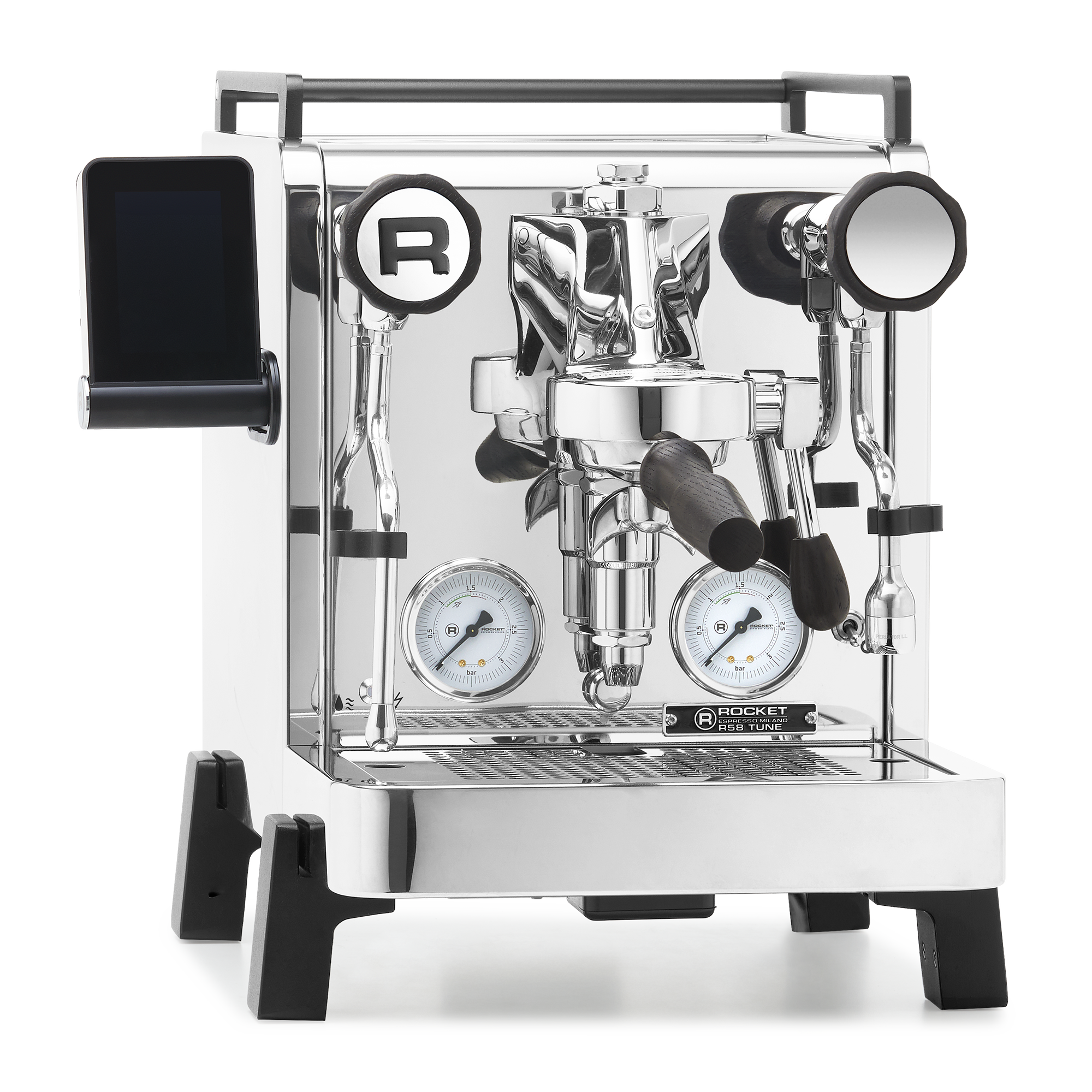 Rocket Espresso R58 TUNE Espresso Machine – Chrome / Blackened Oak / No Flow Control