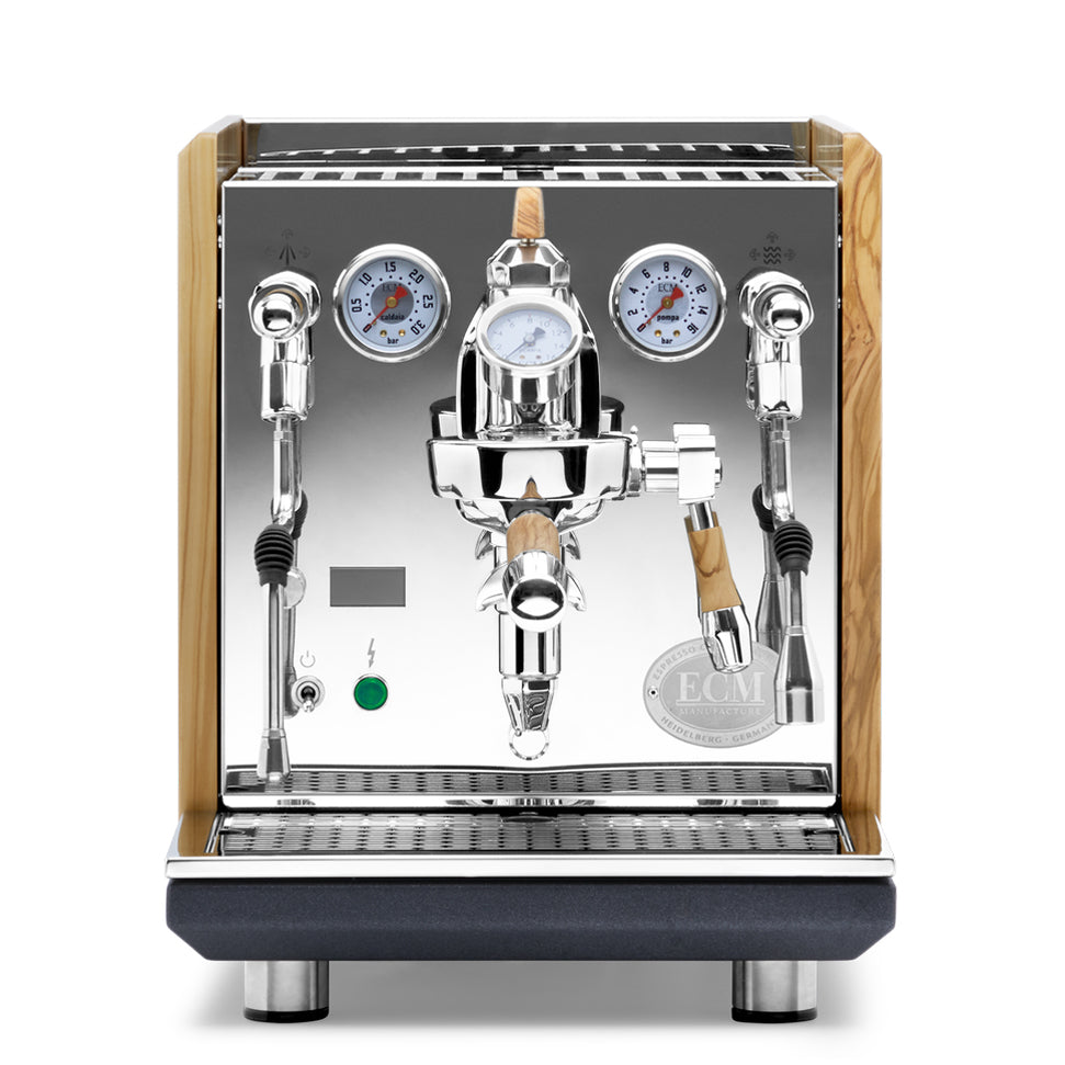 ECM Synchronika II Espresso Machine – Olive Wood Panels and Accents / Flow Paddle
