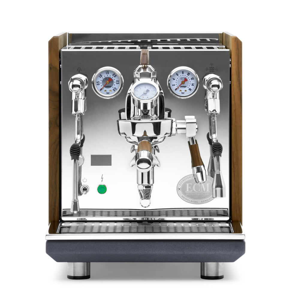 ECM Synchronika II Espresso Machine – Walnut Panels and Accents / Flow Paddle