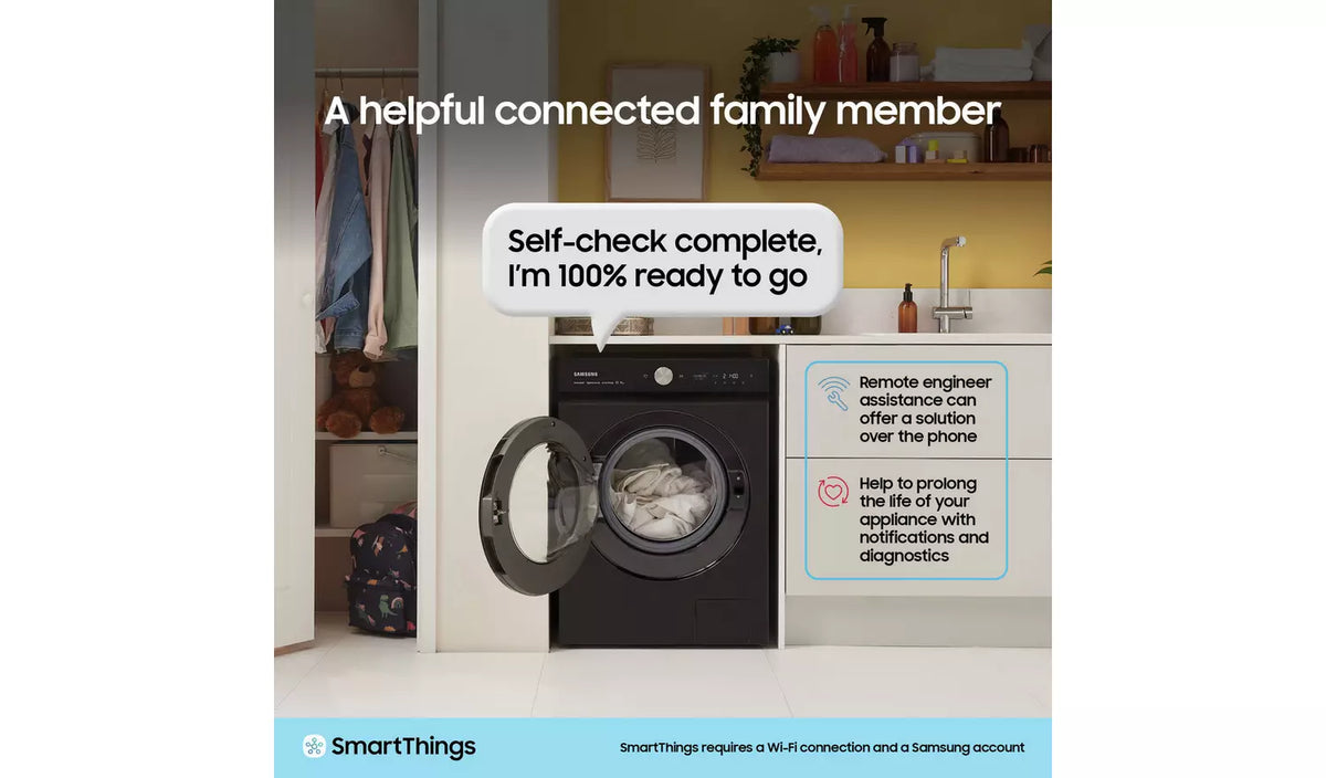 Samsung Series 5 DV90CGC0A0ABEU with OptimalDry 9 kg Heat Pump Tumble Dryer Black – image 4 of 10