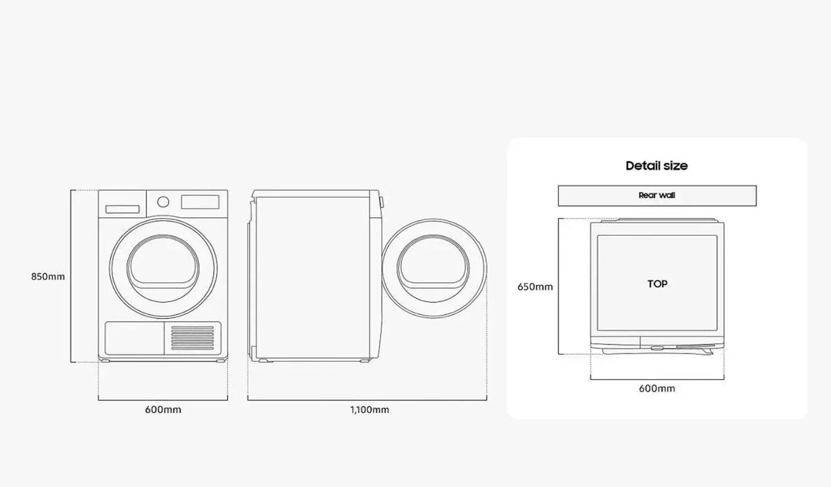 Samsung Series 5 DV90CGC0A0ABEU with OptimalDry 9 kg Heat Pump Tumble Dryer Black – image 10 of 10