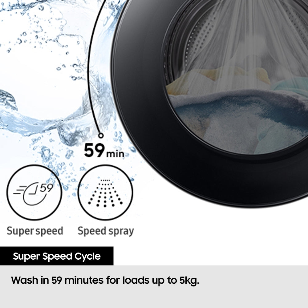 Samsung WW11DG6B25LBU1 11kg 1400 Spin Washing Machine Black - A Rated – image 6 of 11