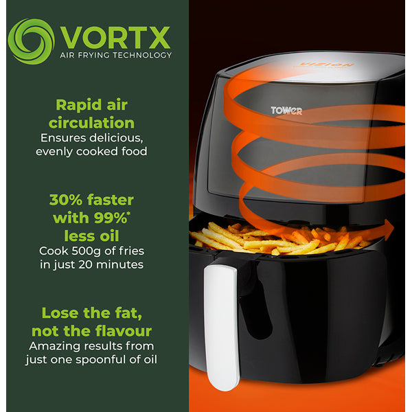 Tower T17072 Vortx Vizion 7 Litre Air Fryer With Digital Display – image 4 of 12