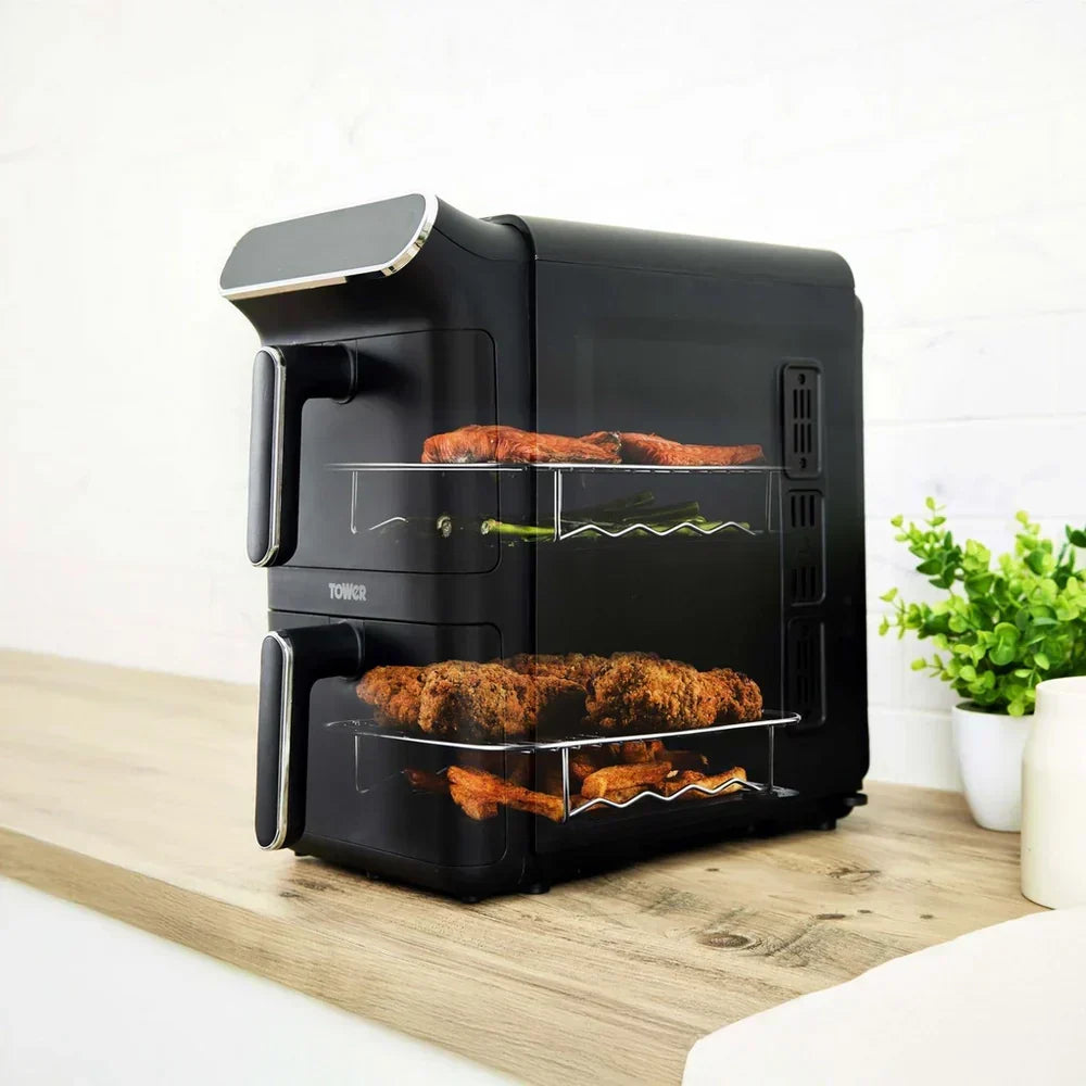 Tower T17190 Vortx 11L Dual Layer Air Fryer - Black with Chrome Trim – image 9 of 9